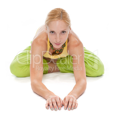 Practicing Yoga. Young woman