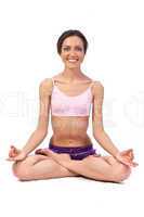 Practicing Yoga. Lotus. Beautiful woman