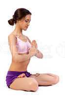 Practicing Yoga. Lotus. Beautiful woman
