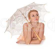 Lovely girl with umbrella