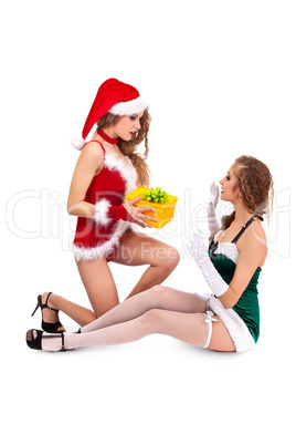 Young sexy Santa woman