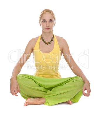 Practicing Yoga. Young woman