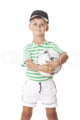 Boy holding a soccer ball