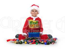 Boy holding a gift