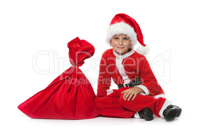 Boy holding a sack