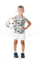 Boy holding soccer ball