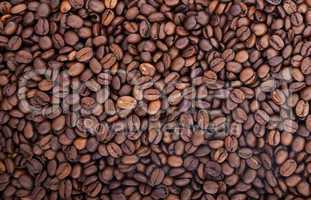 Brown roasted coffee beans