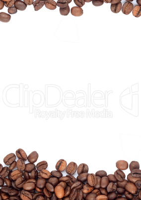 Brown roasted coffee beans