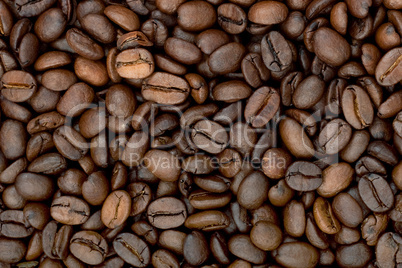 Brown roasted coffee beans