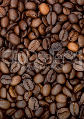 Brown roasted coffee beans