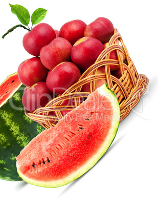 Watermelon and apples