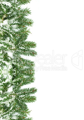 Christmas framework with snow isolated on white background