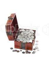 Treasure Chest. Isolated on a white background