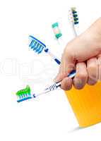 Toothbrush and toothpaste