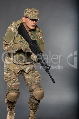 Soldier with rifle