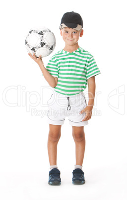 Boy holding soccer ball