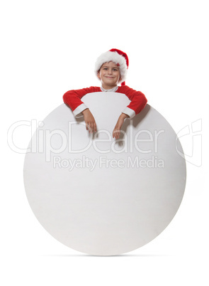 Boy holding a poster