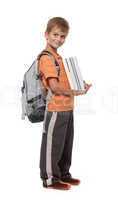 Boy holding books