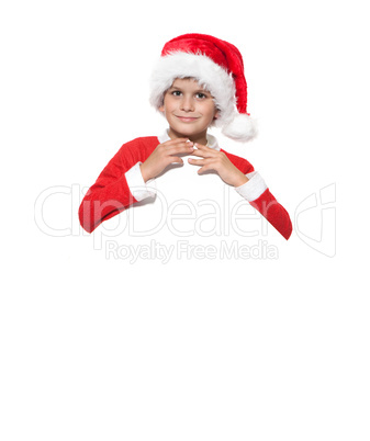 Boy holding a christmas poster Boy holding a christmas poster
