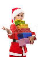 Boy holding a christmas gift