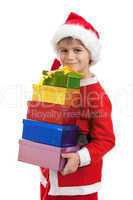 Boy holding a christmas gift