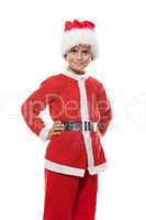 Boy dressed as Santa Claus