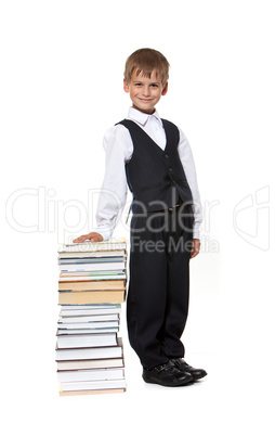 Boy and books