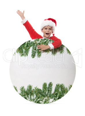 Boy holding a poster