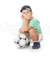 Boy holding soccer ball