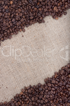 Brown roasted coffee beans