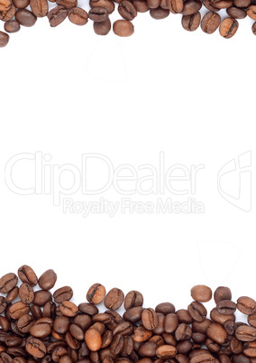 Brown roasted coffee beans