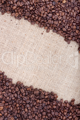 Brown roasted coffee beans.