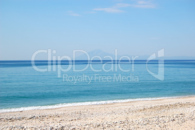 Beach at the luxury hotel, Thassos island, Greece