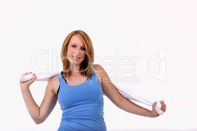 Young woman with towel