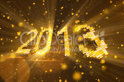 greetings new year 2013 of shining yellow elements