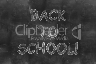 back to school on black chalkboard