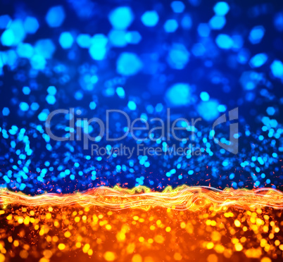 blue orange lights abstract background