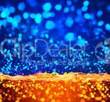 blue orange lights abstract background