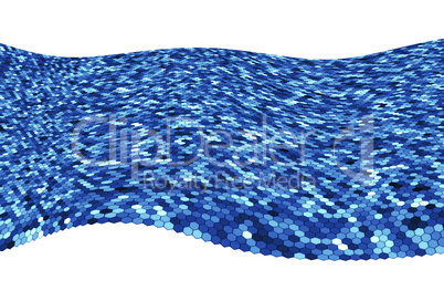 blue wave from hexagons abstract background