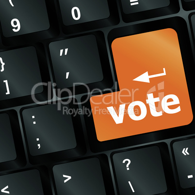 business concept - computer keyboard with vote keykey83