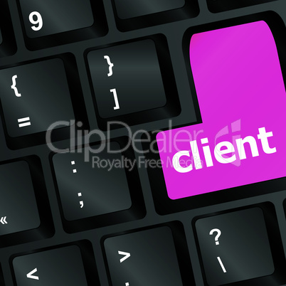 Client key in place of enter key - business concept