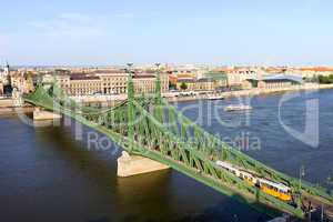 Liberty Bridge and Budapest Skyline