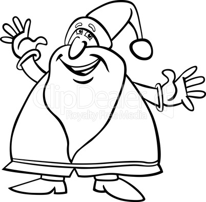 santa claus cartoon for coloring book