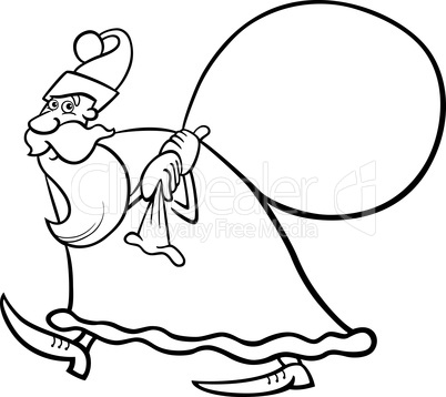 santa claus cartoon for coloring book