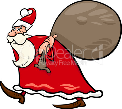 santa claus with sack cartoon illustration