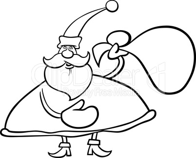 santa claus cartoon for coloring book