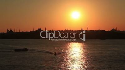 time lapse silhouette at istanbul