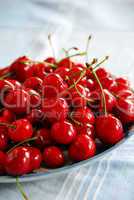 Appetizing red cherries