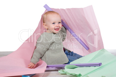 Cheerful laughing young baby