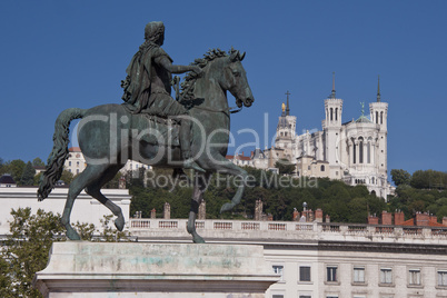 equestrian statue of louis xiv at place bellecour